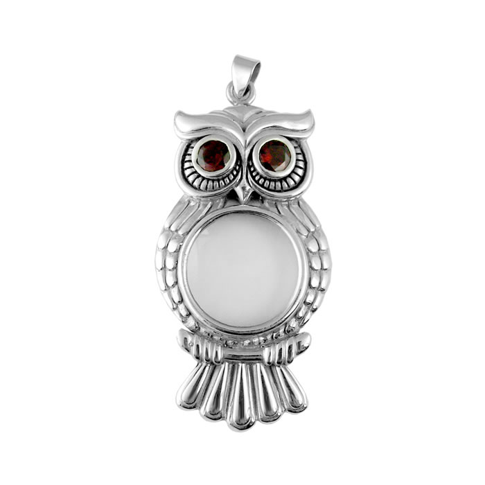 Sterling Silver Owl Pendant 7809