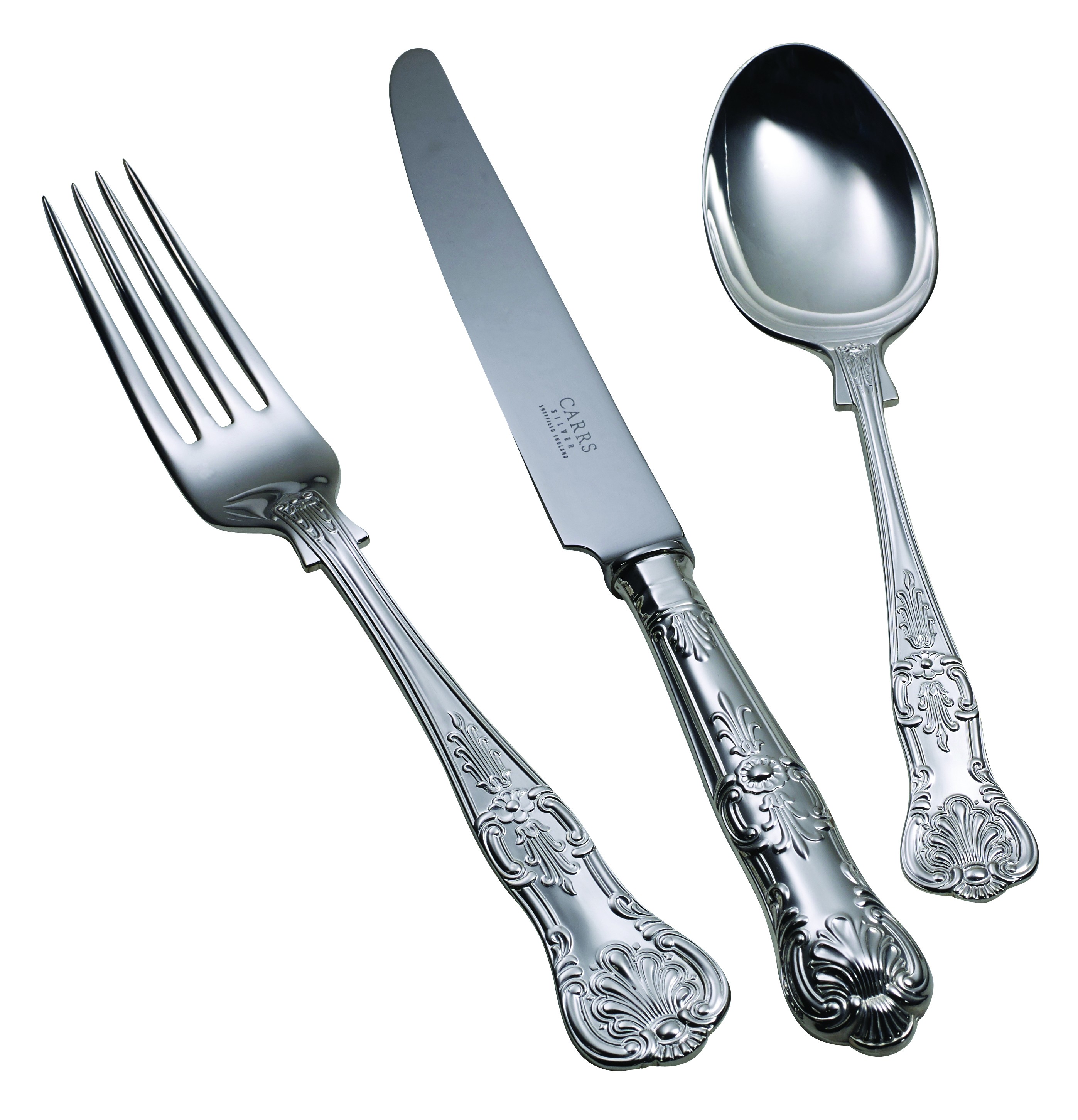 UK 1939 King George VI sterling silver handle Queen's pattern 12-piece cutlery  set - Shop ct-antique Cutlery & Flatware - Pinkoi